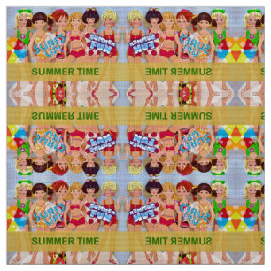 Summer Time Paper Dolls Fabric