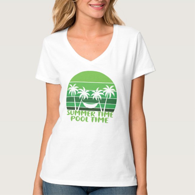 SUMMER TIME POOL TIME. T-Shirt (Front)