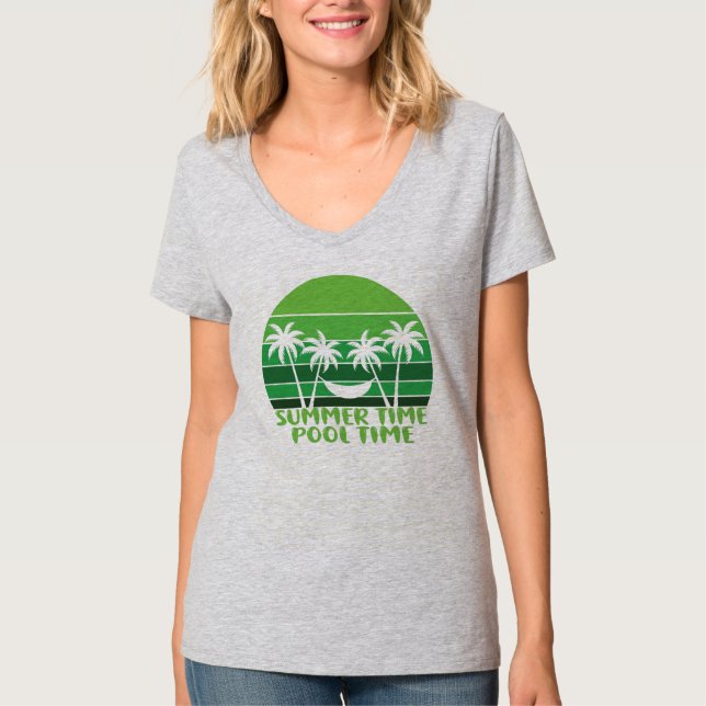 SUMMER TIME POOL TIME. T-Shirt (Front)