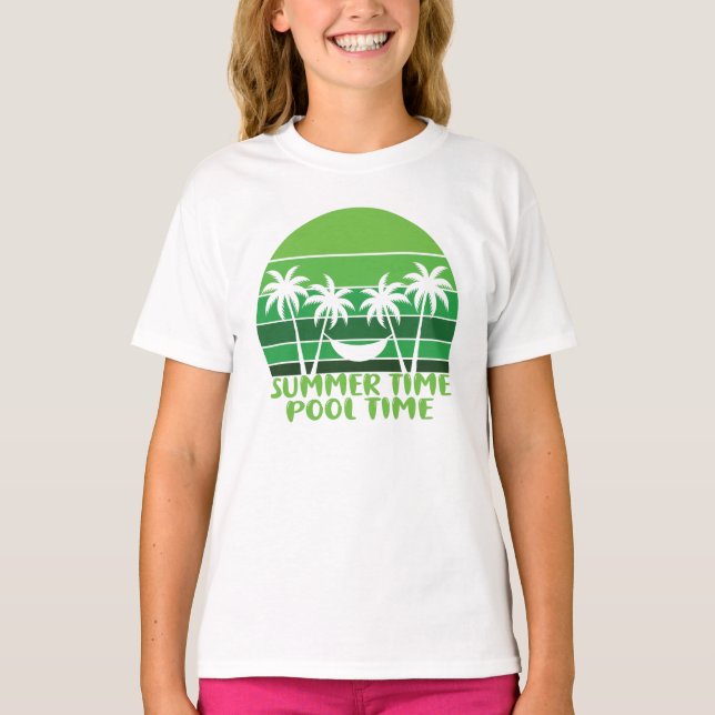 SUMMER TIME POOL TIME. T-Shirt (Front)