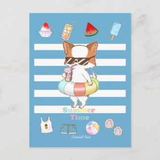 Summer Time Stay Cool Mochi and Summer Items Postcard