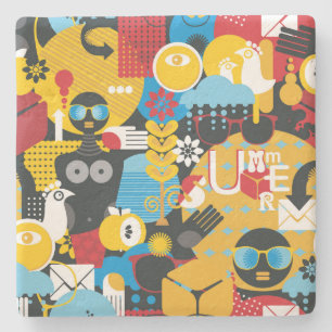 Summer time stone coaster