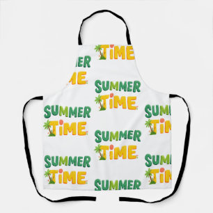 Summer Time - Summer Time with Palm Tree and Sun Apron