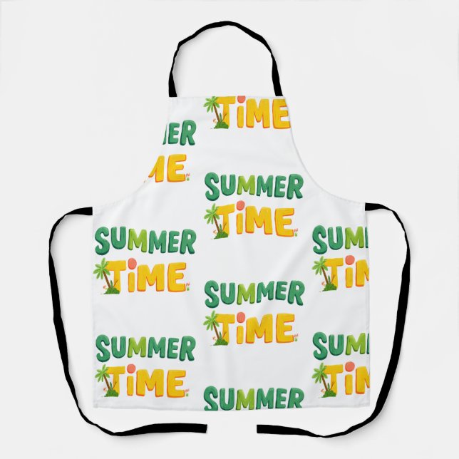 Summer Time - Summer Time with Palm Tree and Sun Apron (Front)