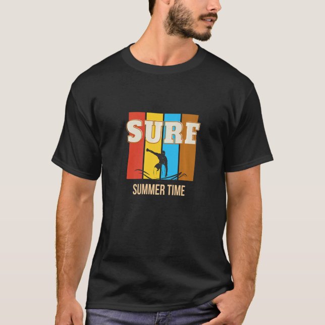 Summer Time Surf Beach Cali 60s 70s 80s T-Shirt (Front)