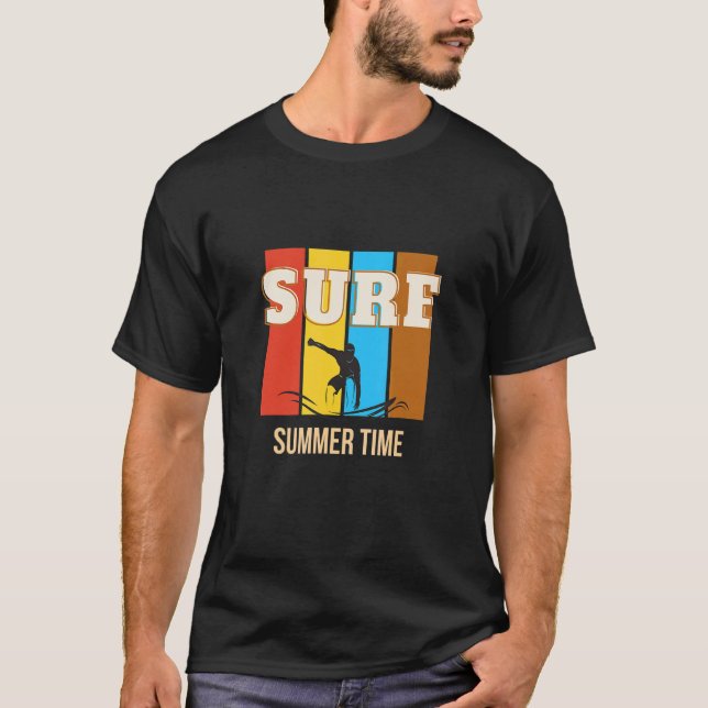 Summer Time Surf Beach Cali 60s 70s 80s T-Shirt (Front)