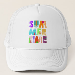 Summer Time Typography Graphic Trucker Hat