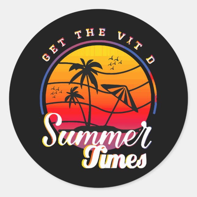 Summer Times Classic Round Sticker (Front)