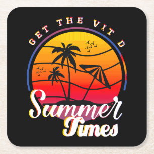 Summer Times Square Paper Coaster