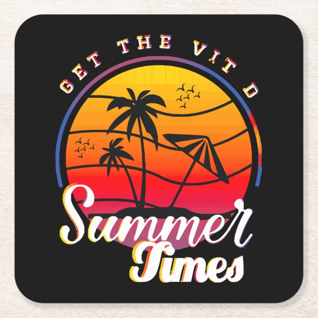 Summer Times Square Paper Coaster (Front)