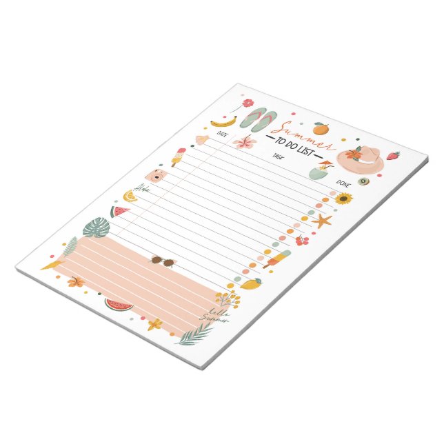 Summer To-Do List Note Pad Bucket List (Angled)