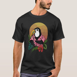 Summer Toucan In Hawaii With Hibiscus Fun Retro Co T-Shirt
