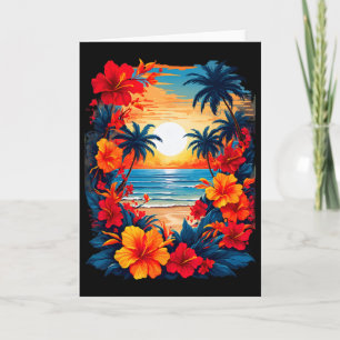 Summer Travel Fun Retro Holiday Camper Beach Sun S Card