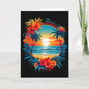 Summer Travel Fun Retro Holiday Camper Beach Sun S Card