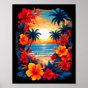 Summer Travel Fun Retro Holiday Camper Beach Sun S Poster