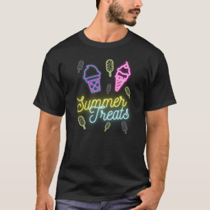 Summer Treats Neon Lights Ice Cream Popsicle T-Shirt