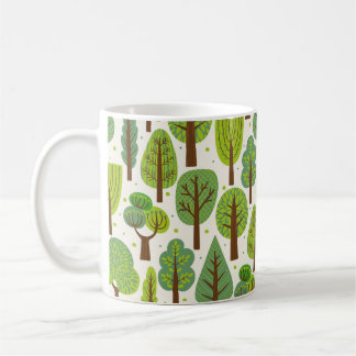 Summer Trees: Green Seamless Pattern Coffee Mug