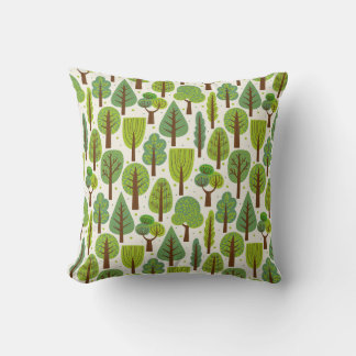 Summer Trees: Green Seamless Pattern Cushion