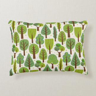 Summer Trees: Green Seamless Pattern Decorative Cushion