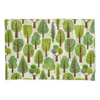 Summer Trees: Green Seamless Pattern Pillowcase
