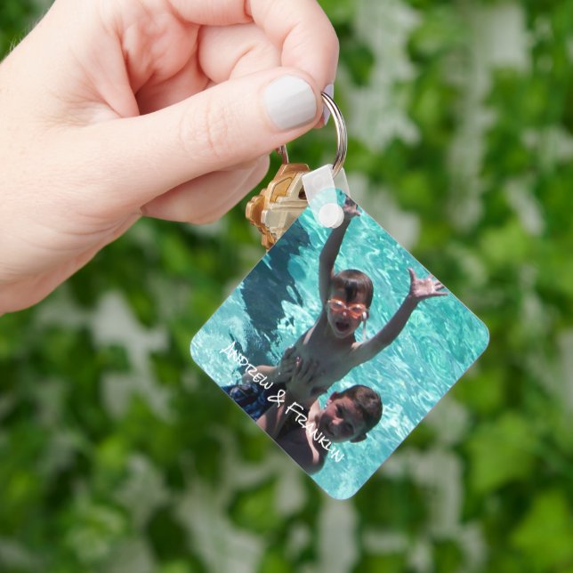 Summer Trip Photo for Grandma and Grandpa Key Ring (Hand)