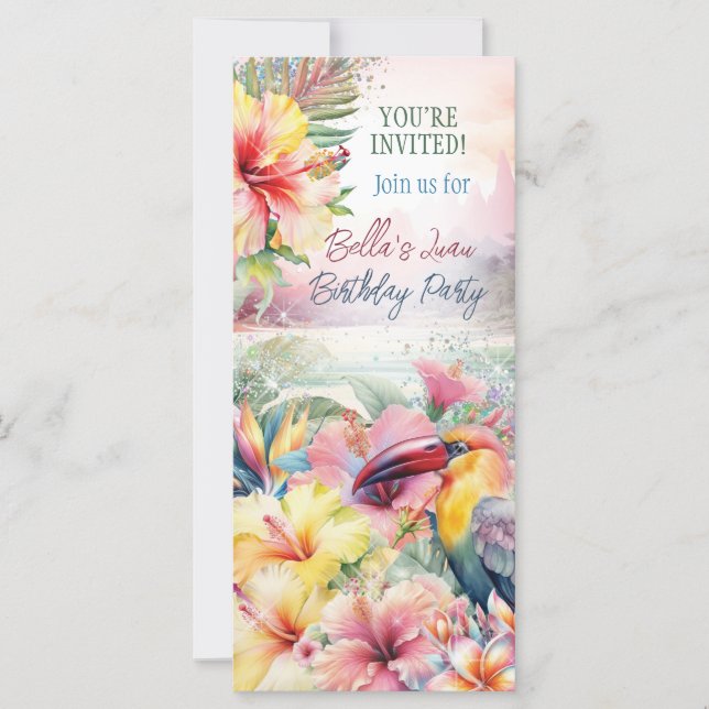 Summer Tropical Beach Party Invitation (Front)