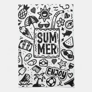 Summer Tropical Beach Sea Vacation Holiday Tea Towel