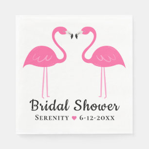 Summer Tropical Cute Pink Flamingo Bridal shower N Napkin