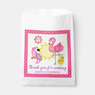 Summer Tropical Flamingo & Parrot Birthday Favour Bags