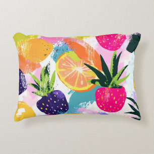 Summer Tropical Fruit Fiesta Decorative Cushion