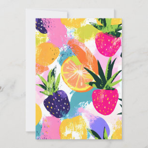 Summer Tropical Fruit Fiesta  Holiday Card