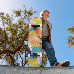 Summer Tropical Fruit Fiesta Skateboard