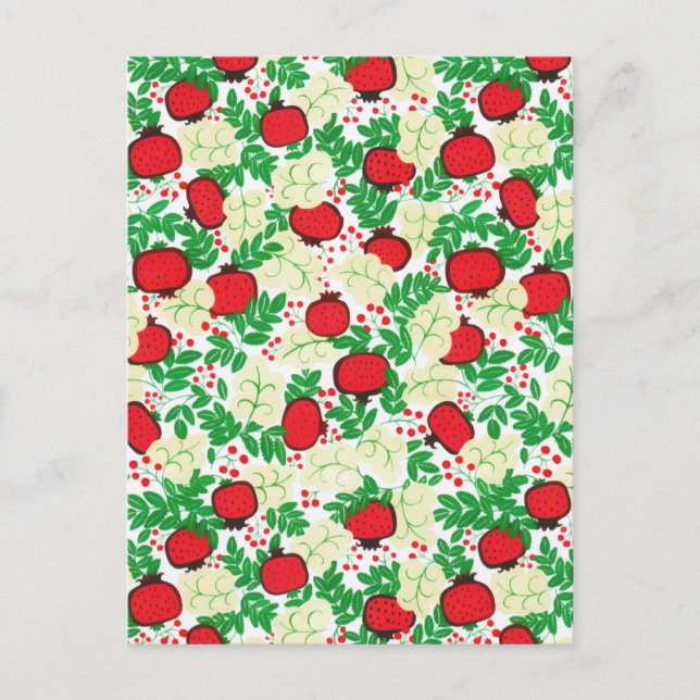 Summer Tropical Fruit Leaves Natural Postcard (Front)