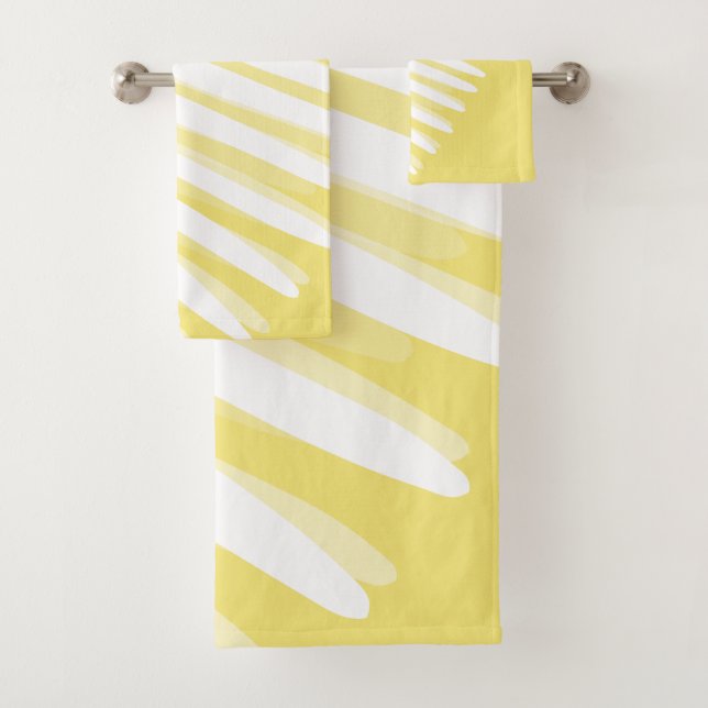 Summer tropical leaf monochromatic print  bath towel set (Insitu)