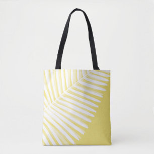 Summer tropical leaf monochromatic print  tote bag