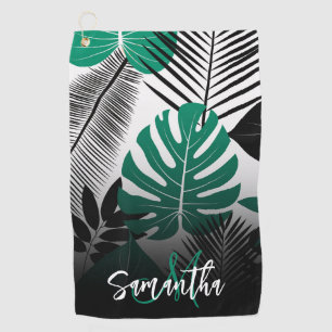 Summer Tropical Leaves Golf Towel