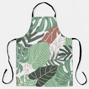 Summer tropical leaves seamless pattern apron