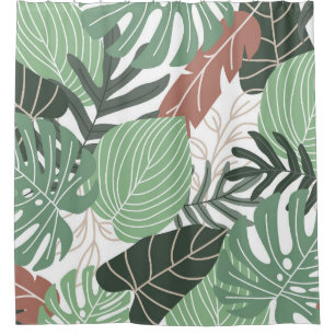 Summer tropical leaves seamless pattern shower curtain