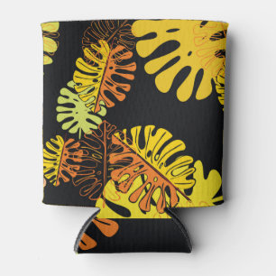 Summer Tropical Leaves Vintage Design Can Cooler