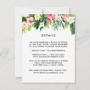 Summer Tropical Leaves Wedding Details Cards