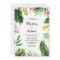 Summer Tropical Leaves Wedding Invitation Card