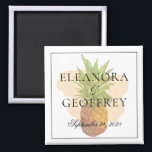 Summer Tropical Pineapple Coastal Wedding Date Magnet<br><div class="desc">Summer Tropical Pineapple Coastal Wedding Date Magnet - a fun gift for guests, or use it as a save the date! Easy to customise with your own details and colours. To personalise further, please click the "customise further" link and use the design tool to modify the design. If you need...</div>