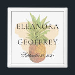 Summer Tropical Pineapple Coastal Wedding Date Magnet<br><div class="desc">Summer Tropical Pineapple Coastal Wedding Date Magnet - a fun gift for guests, or use it as a save the date! Easy to customise with your own details and colours. To personalise further, please click the "customise further" link and use the design tool to modify the design. If you need...</div>
