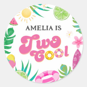 Summer tropical pool birthday party Sticker