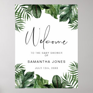 Summer Tropical Portrait Baby Shower Welcome Poster