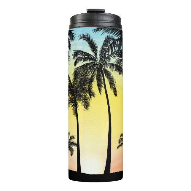 Summer tropical trees thermal tumbler (Front)