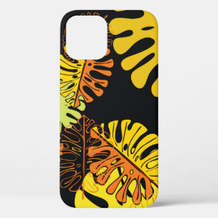 Summer tropical with exotic leaves pattern iPhone 12 case