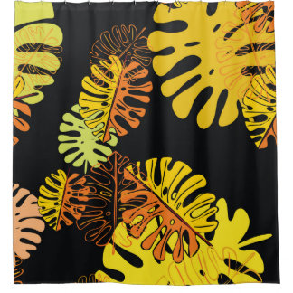 Summer tropical with exotic leaves pattern shower curtain