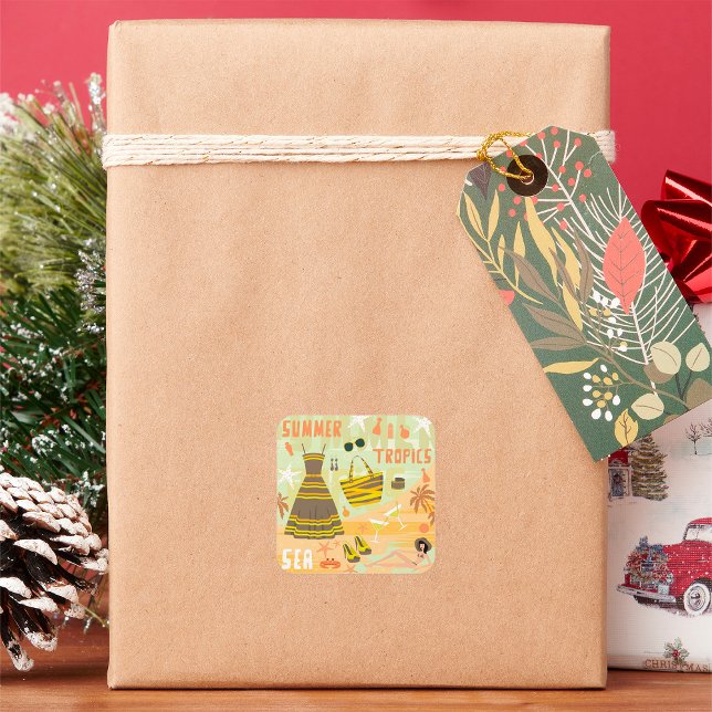 Summer Tropics Square Sticker (Creator Uploaded)