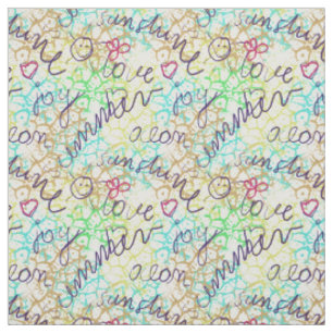 Summer typography fabric